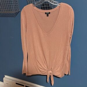 Express Women's Blush Tie-Front Blouse
